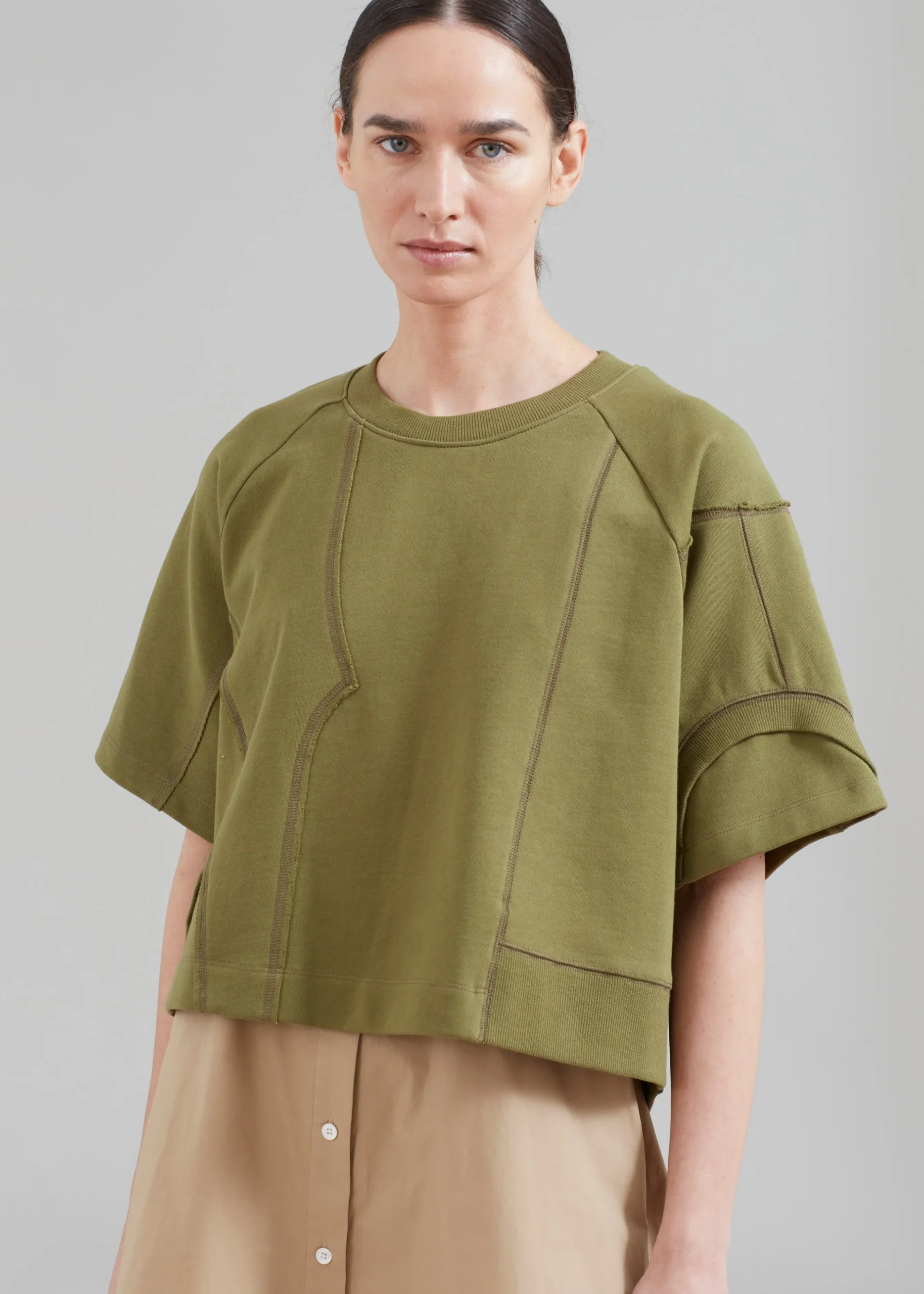 3.1 Phillip Lim Patched Sweatshirt Combo Dress