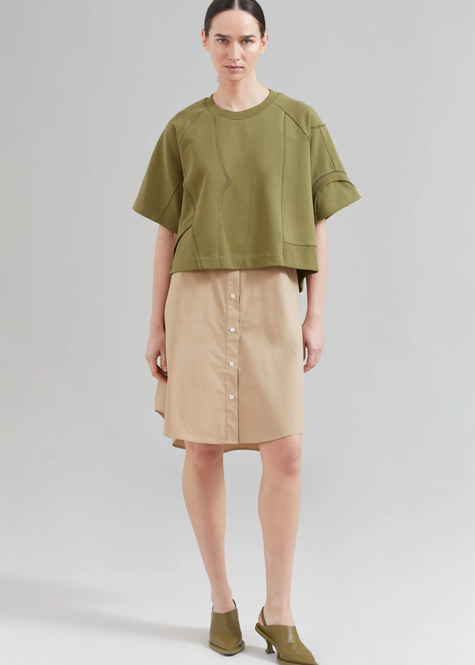 3.1 Phillip Lim Patched Sweatshirt Combo Dress