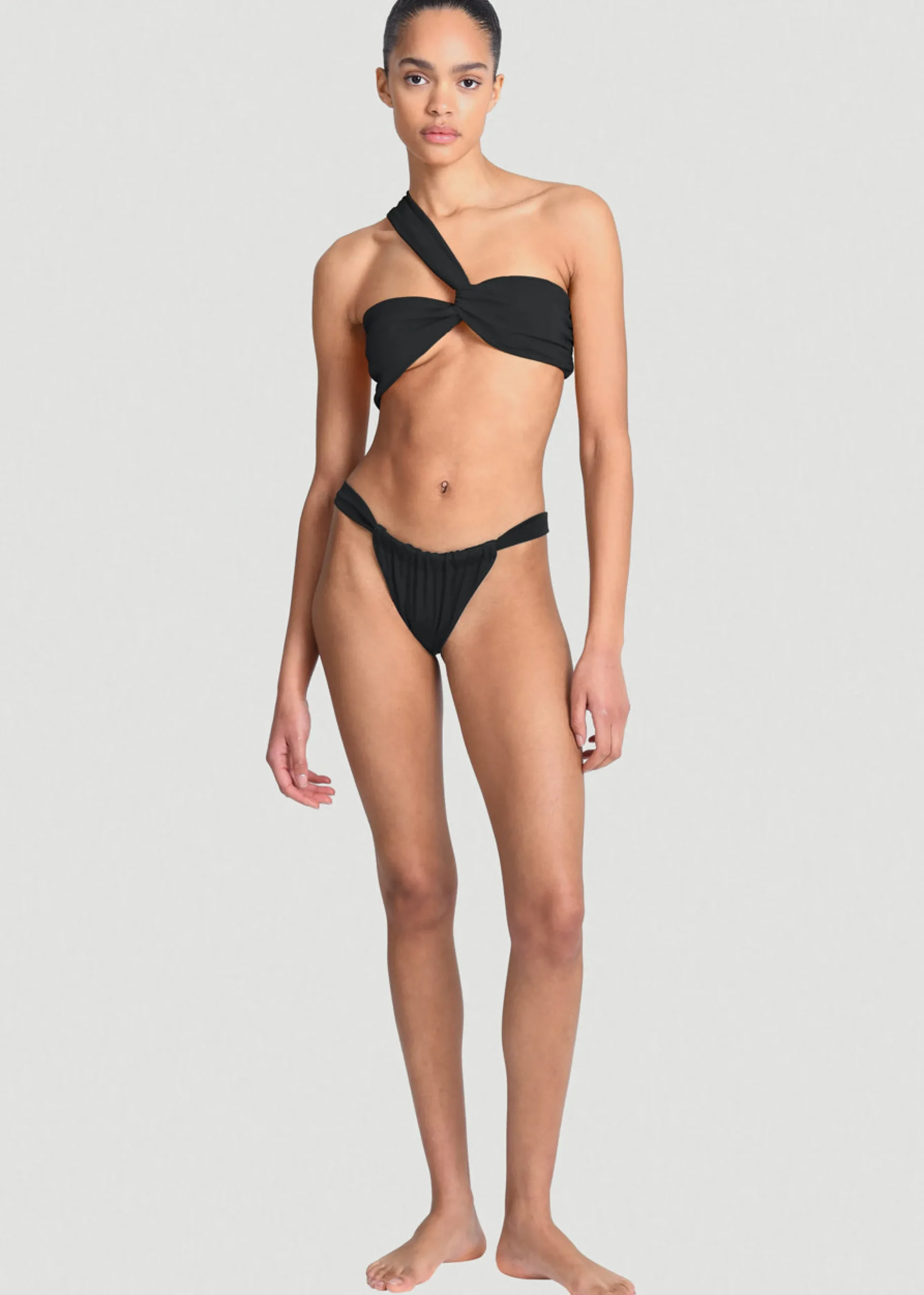 Aexae Ruched One Shoulder Swim Top