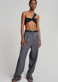 Aexae Ruched One Shoulder Swim Top