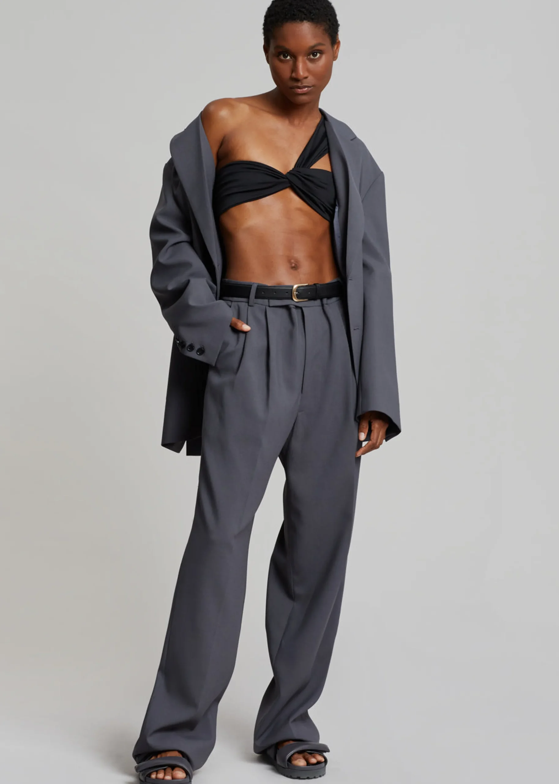 Aexae Ruched One Shoulder Swim Top