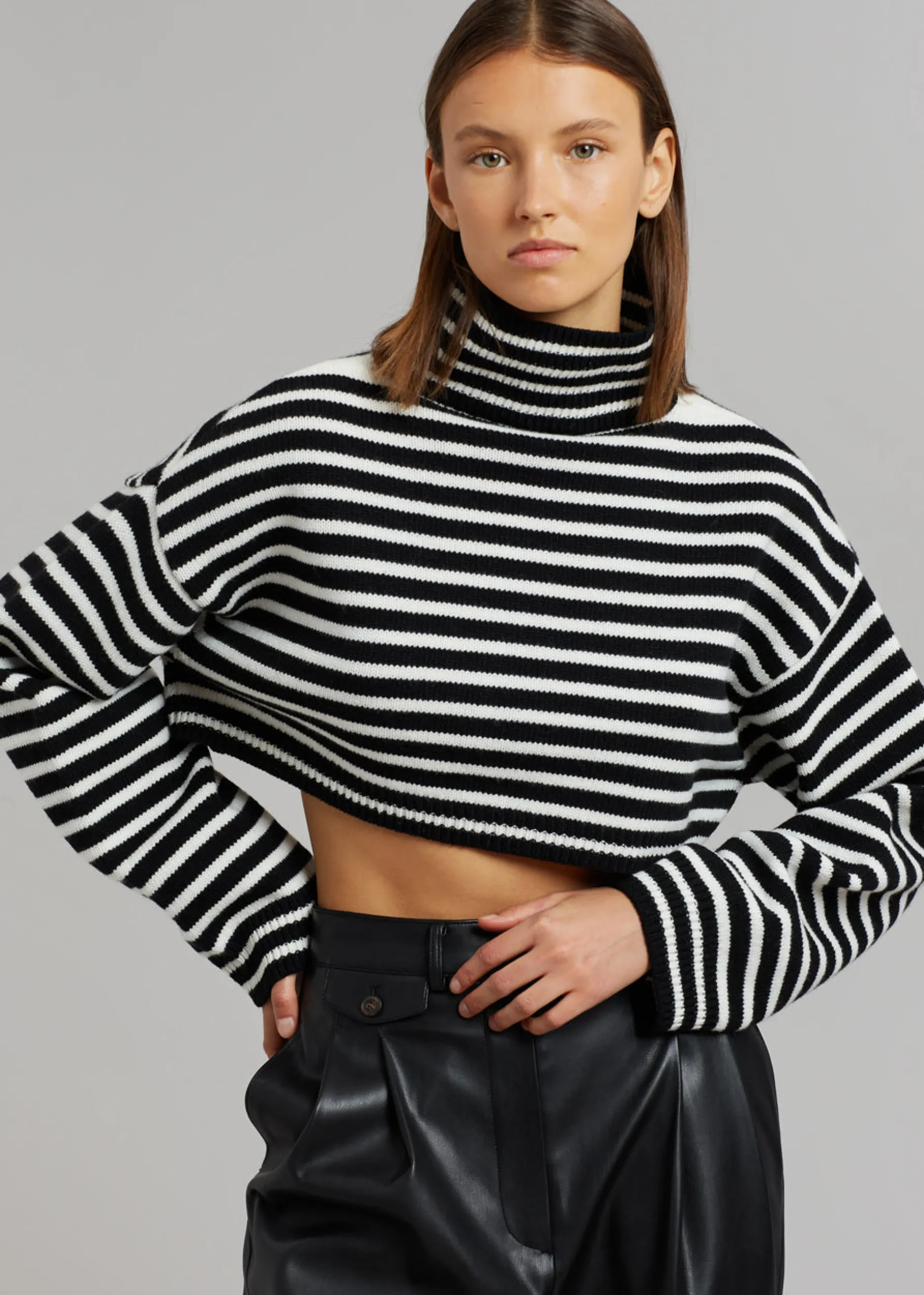 Athina Cropped Turtleneck Sweater