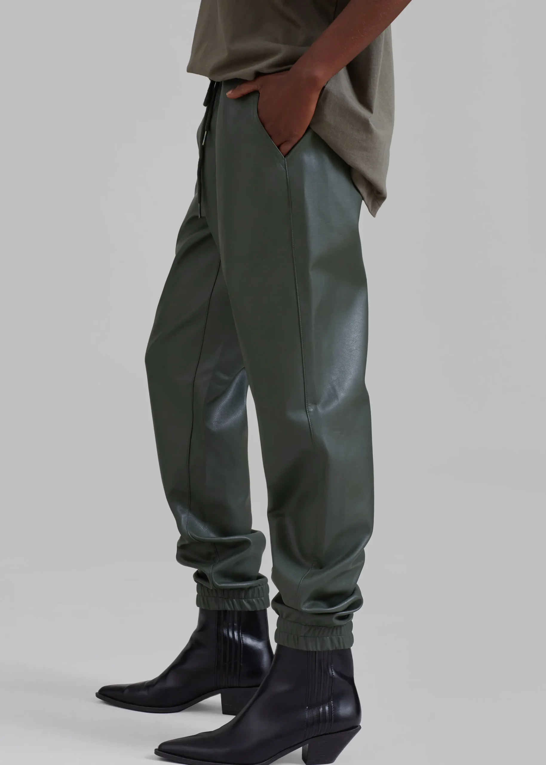 Brighton Faux Leather Joggers