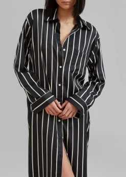 Cala Satin Shirt Dress