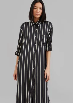 Cala Satin Shirt Dress