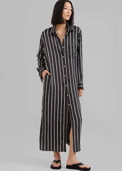 Cala Satin Shirt Dress