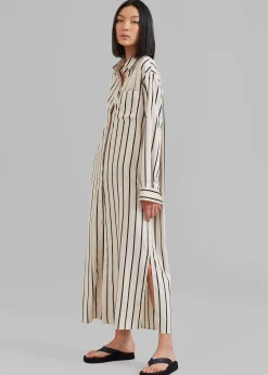 Cala Satin Shirt Dress