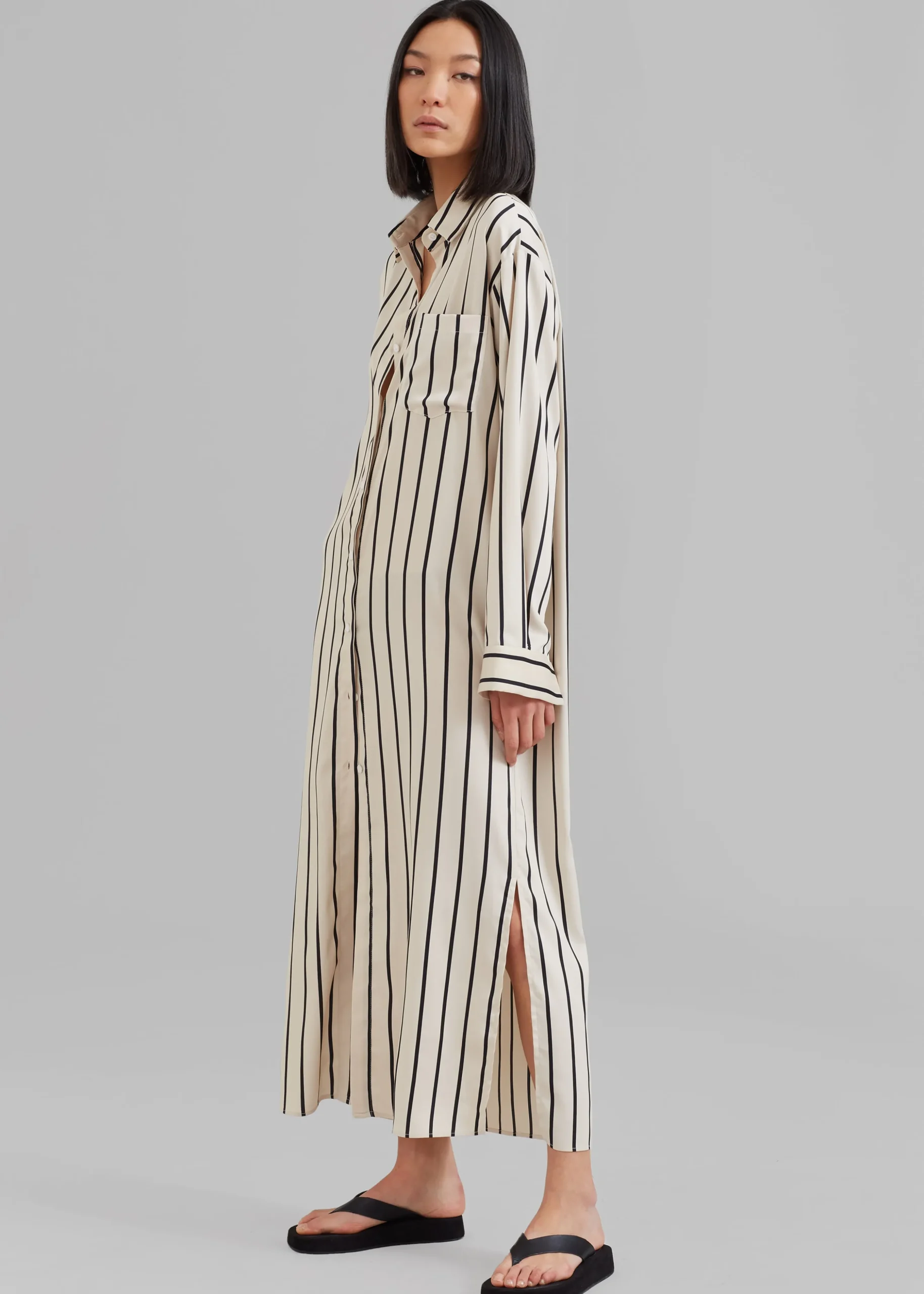 Cala Satin Shirt Dress