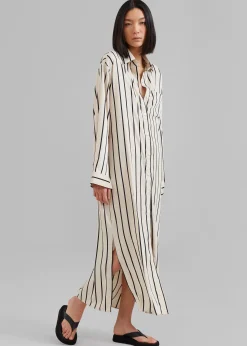 Cala Satin Shirt Dress