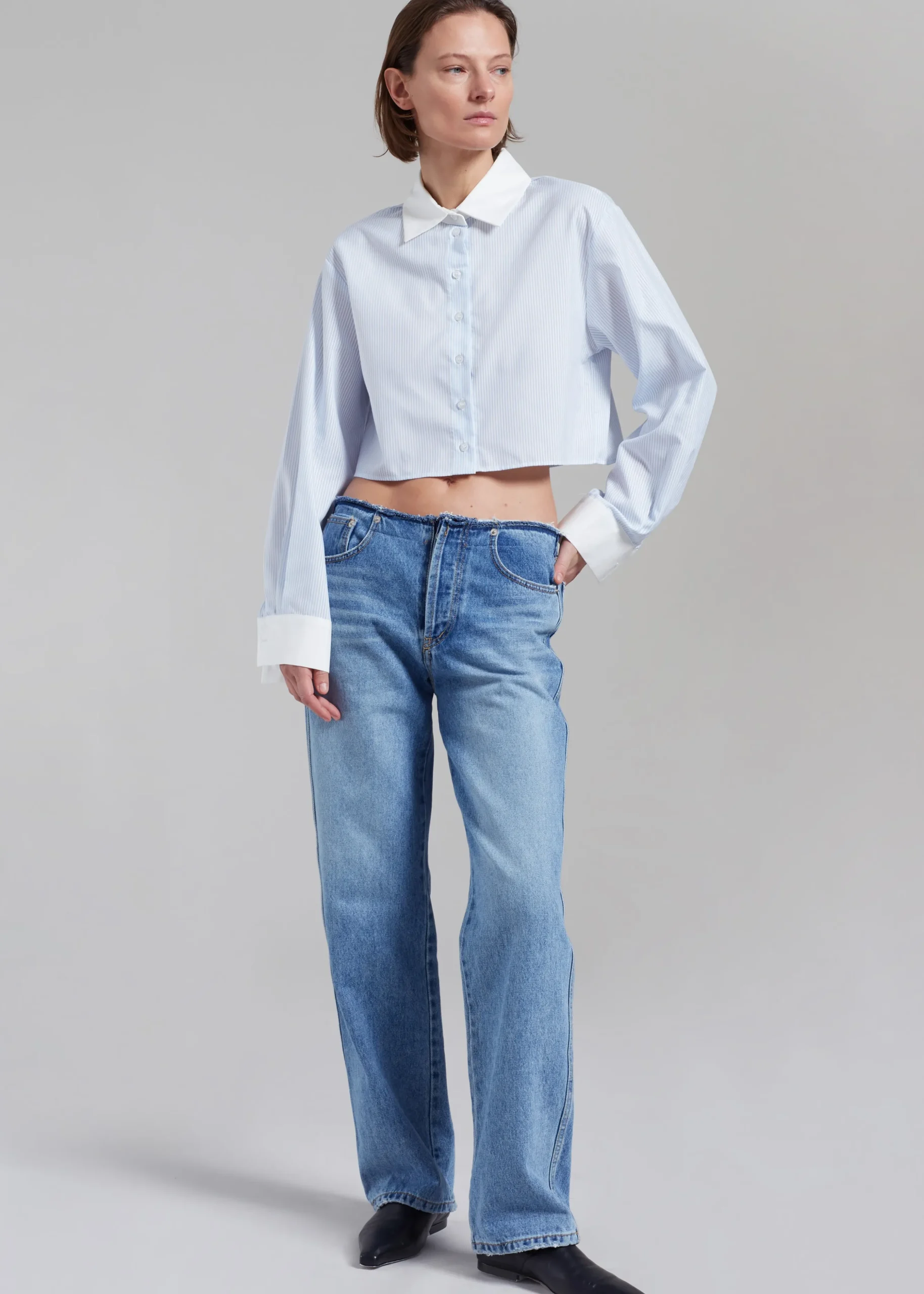 Calgari Contrast Cropped Shirt