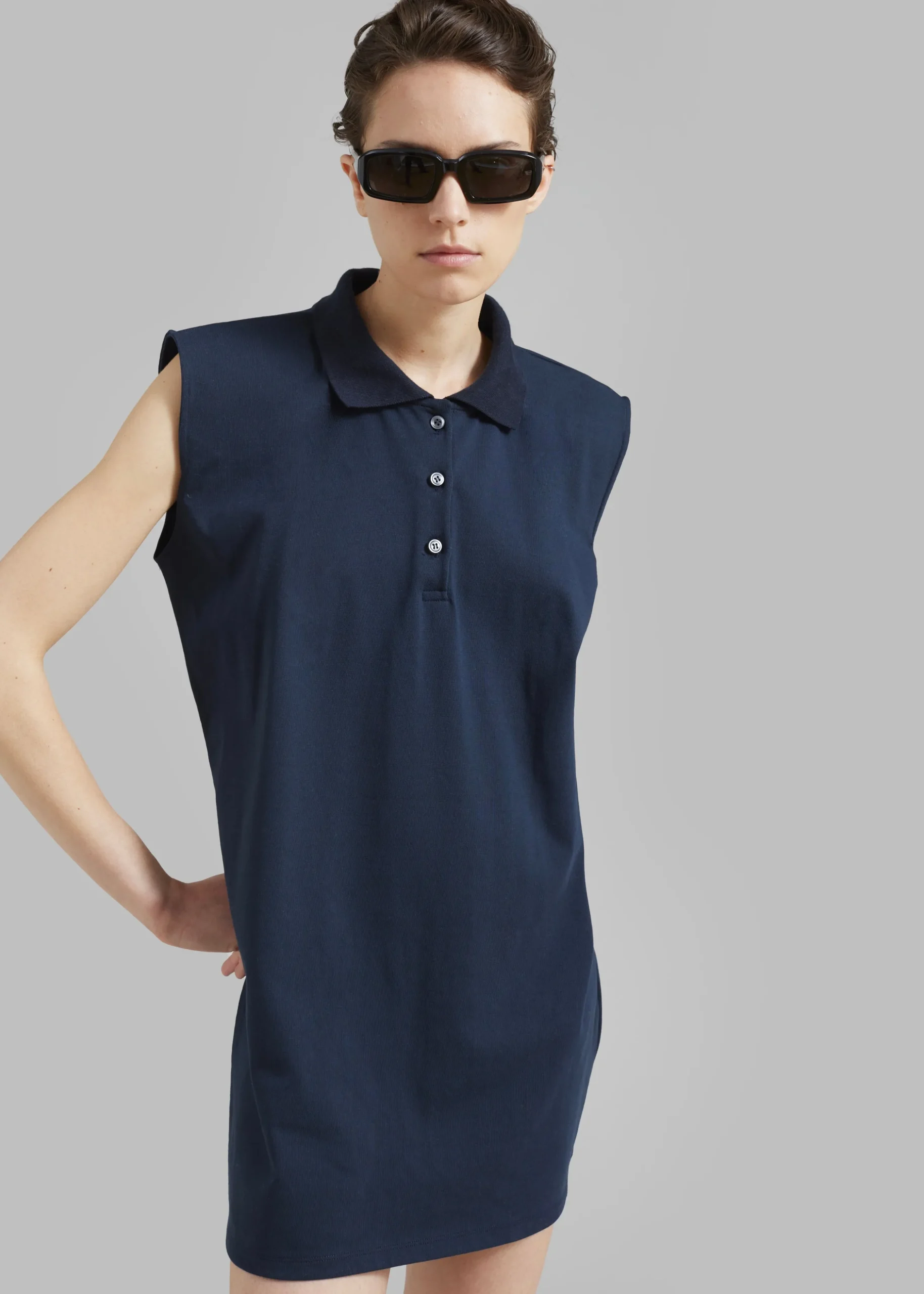 Chris Polo Padded Shoulders Mini Dress