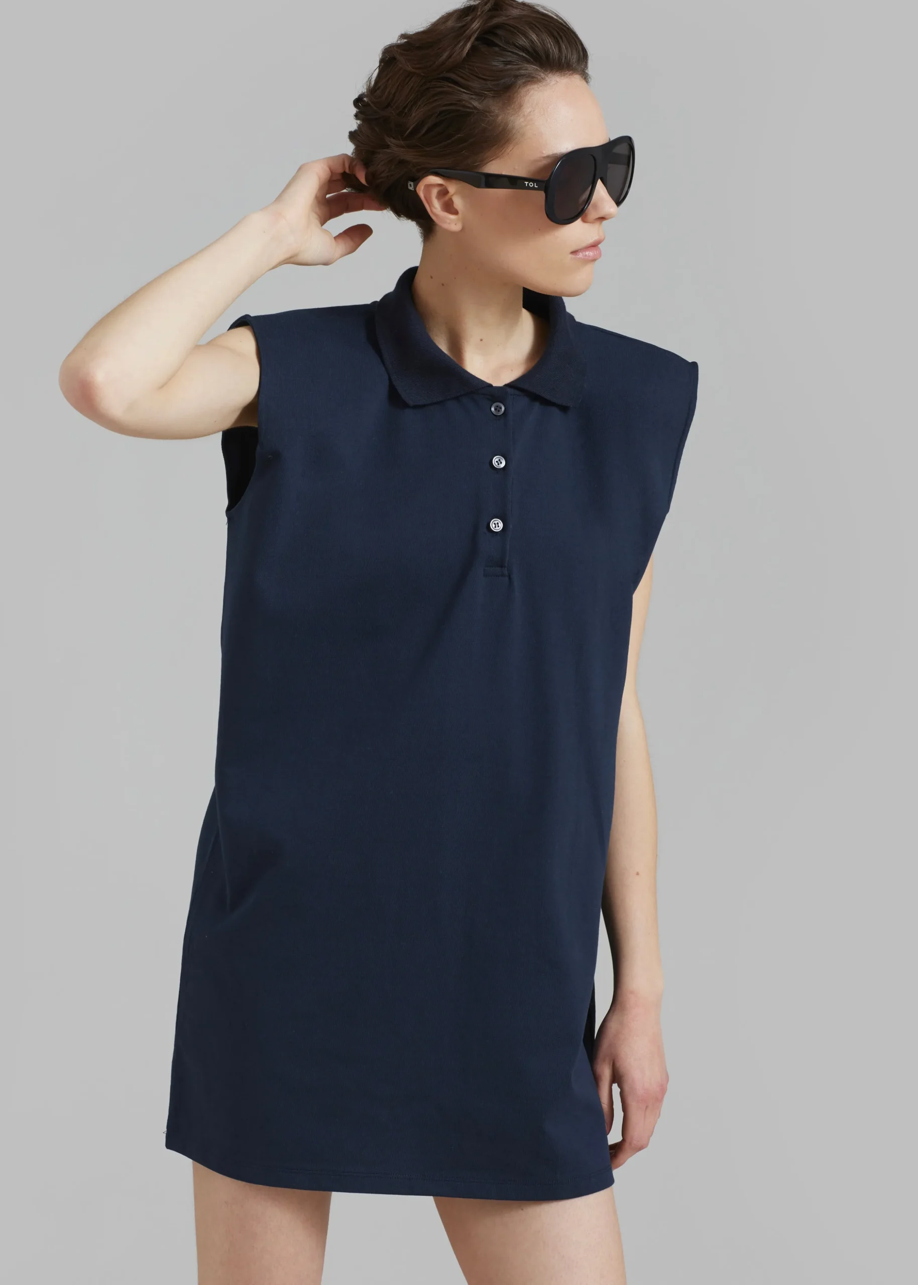 Chris Polo Padded Shoulders Mini Dress