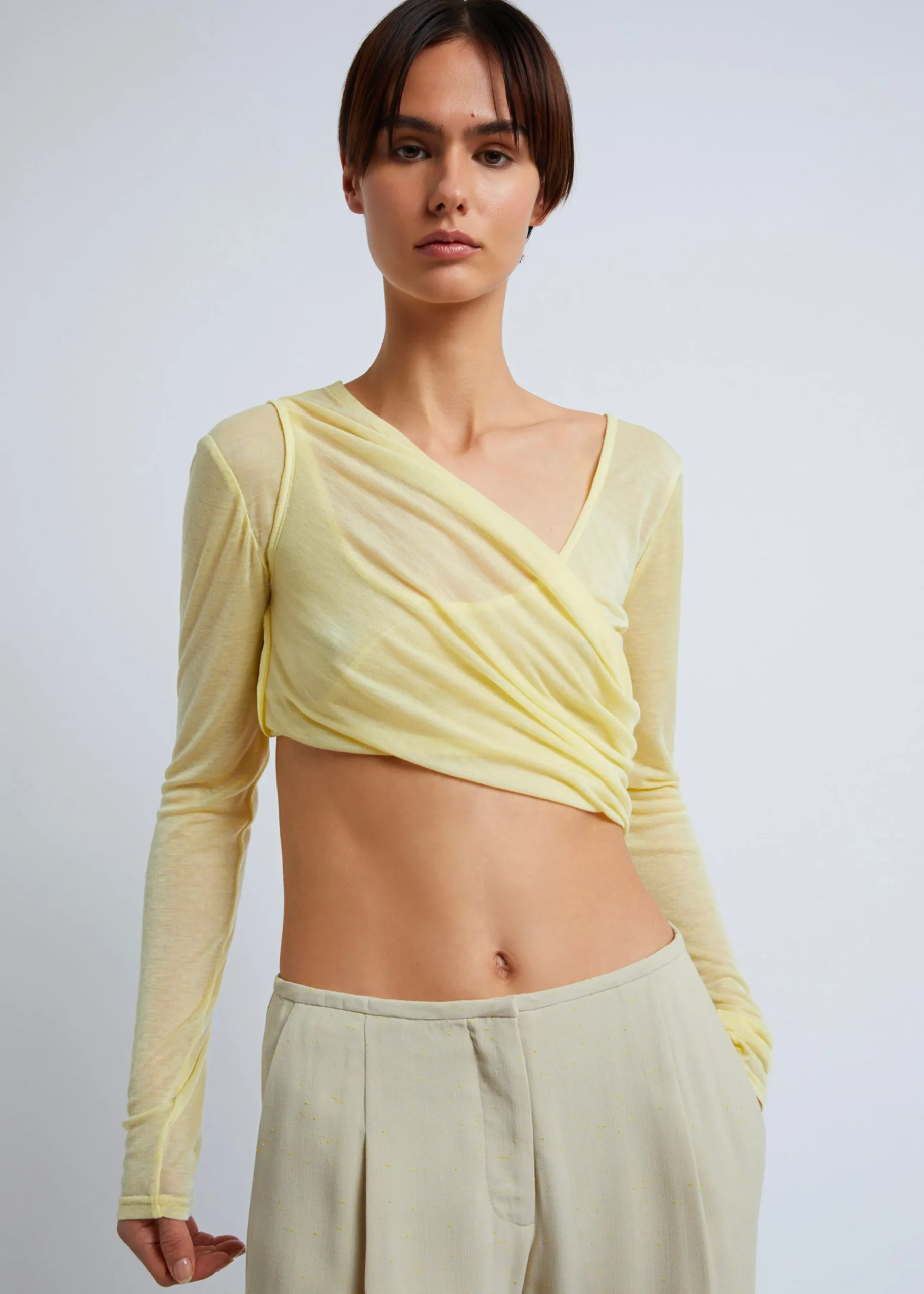 Christopher Esber Folded Crop L/S Top
