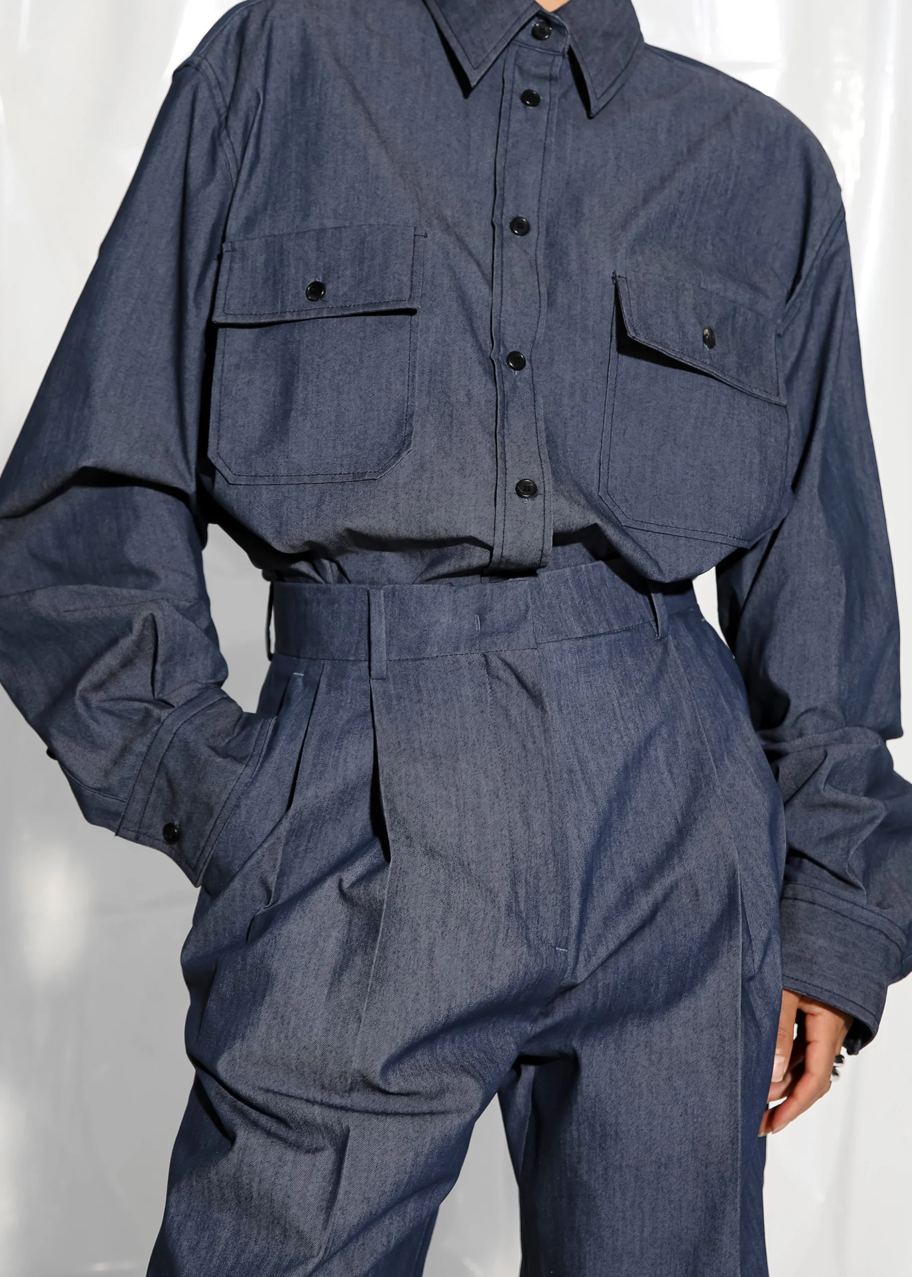 Cidra Pocket Denim-Effect Shirt
