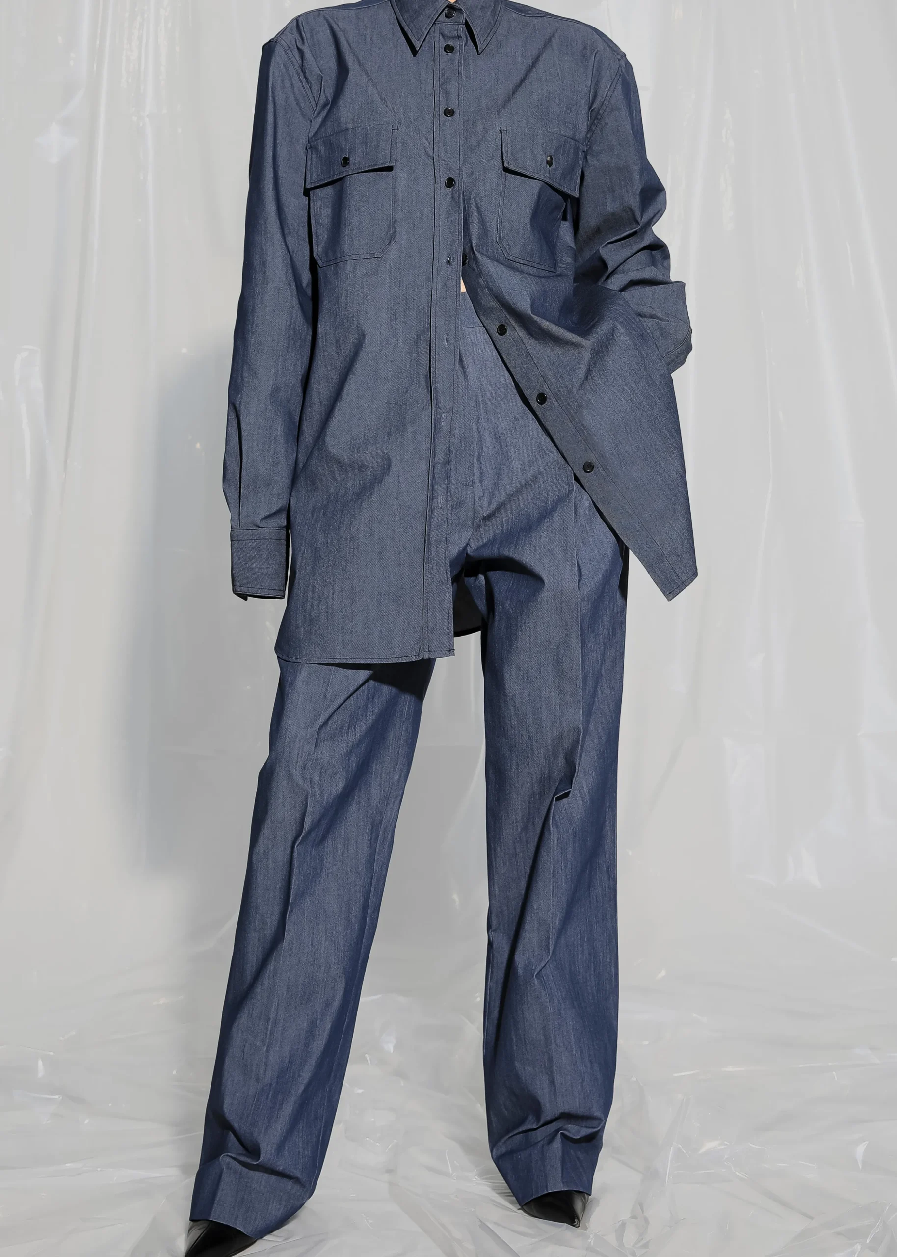 Cidra Pocket Denim-Effect Shirt