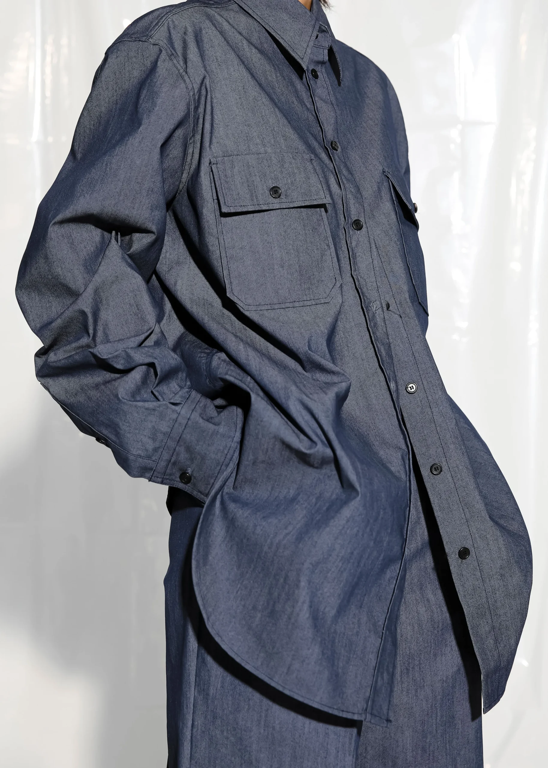 Cidra Pocket Denim-Effect Shirt