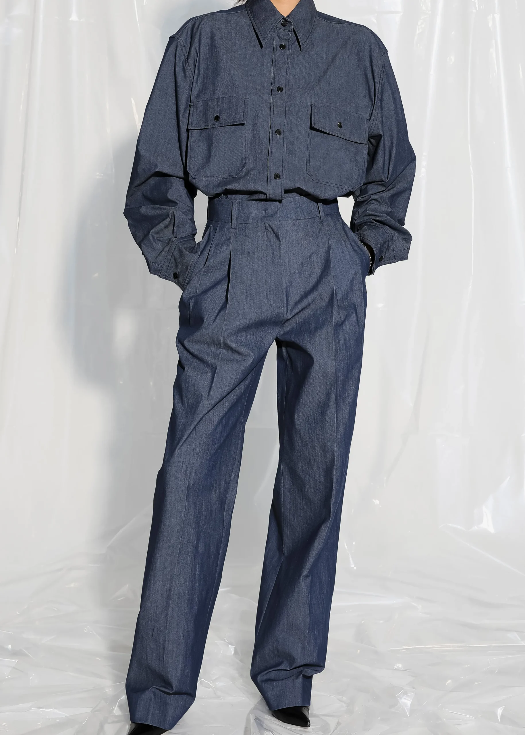 Cidra Pocket Denim-Effect Shirt
