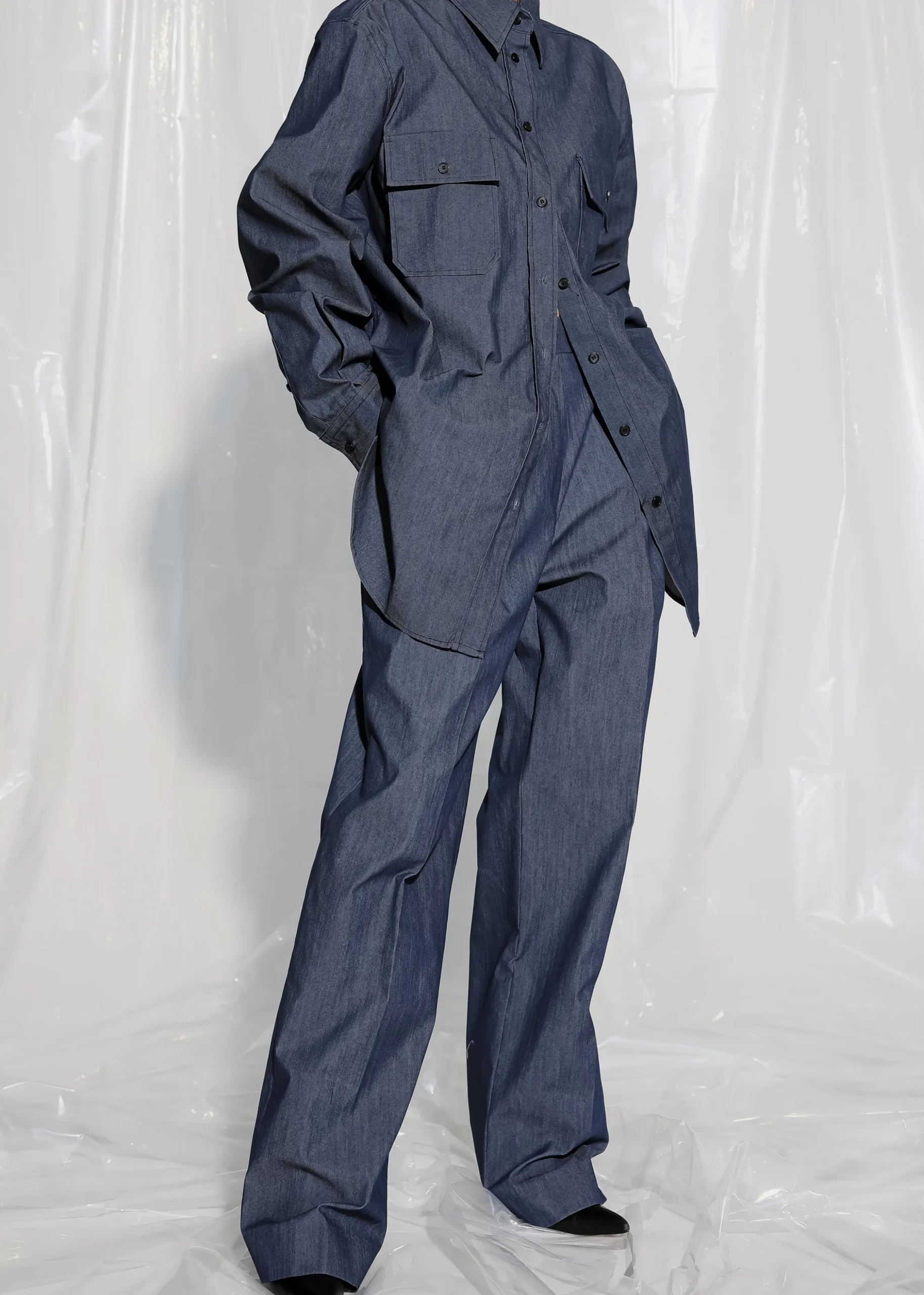 Cidra Pocket Denim-Effect Shirt