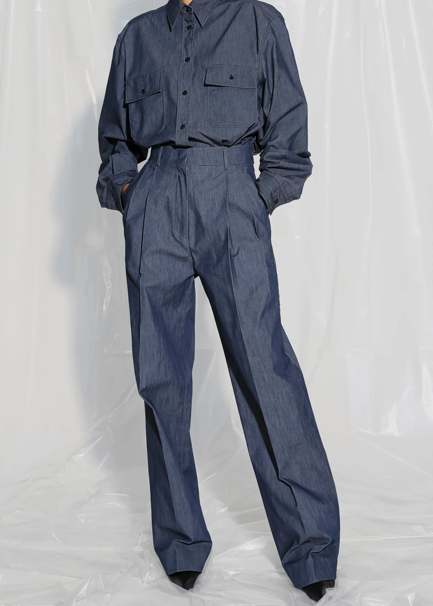 Cidra Pocket Denim-Effect Shirt