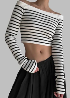 Coco White Off Shoulder Sweater