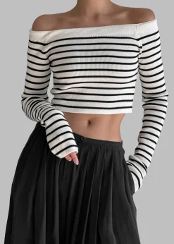 Coco White Off Shoulder Sweater