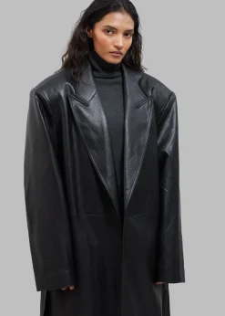 Connie Faux Leather Belted Trench Coat