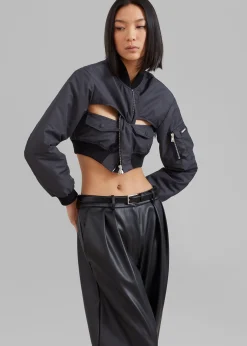 Coperni Cut-Out Cropped Bomber Jacket