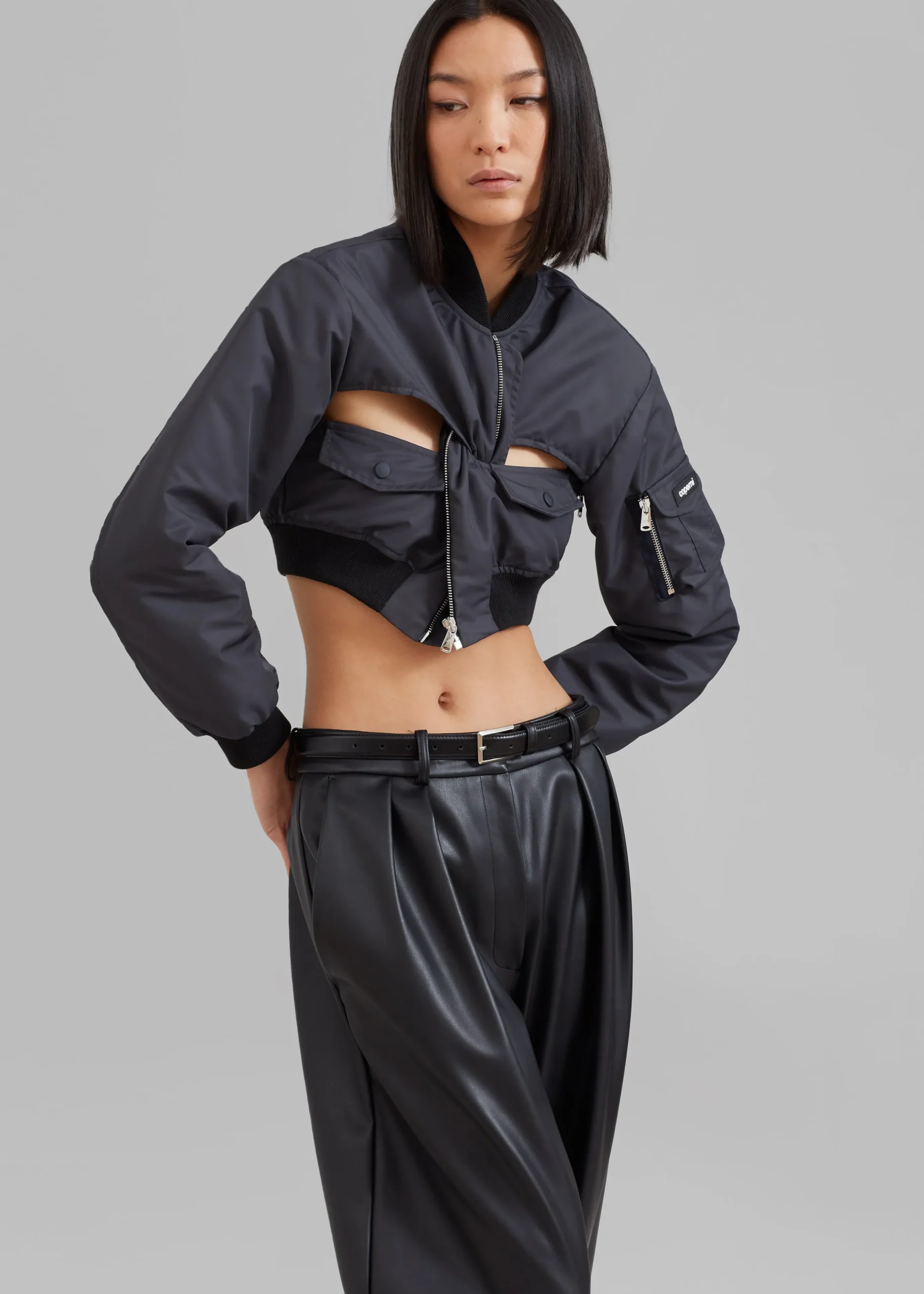 Coperni Cut-Out Cropped Bomber Jacket