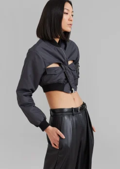 Coperni Cut-Out Cropped Bomber Jacket