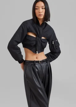 Coperni Cut-Out Cropped Bomber Jacket