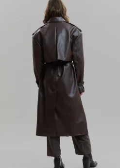Diana Faux Leather Trench Coat
