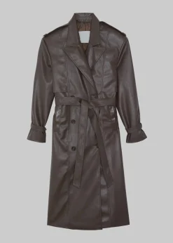 Diana Faux Leather Trench Coat