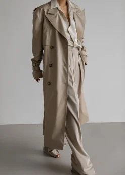 Diana Faux Leather Trench Coat