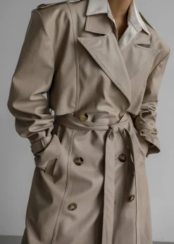 Diana Faux Leather Trench Coat