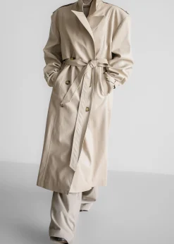 Diana Faux Leather Trench Coat