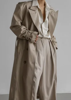 Diana Faux Leather Trench Coat