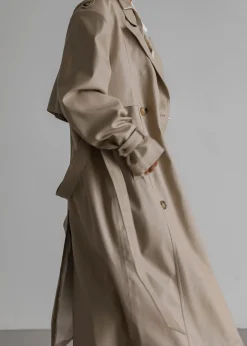 Diana Faux Leather Trench Coat