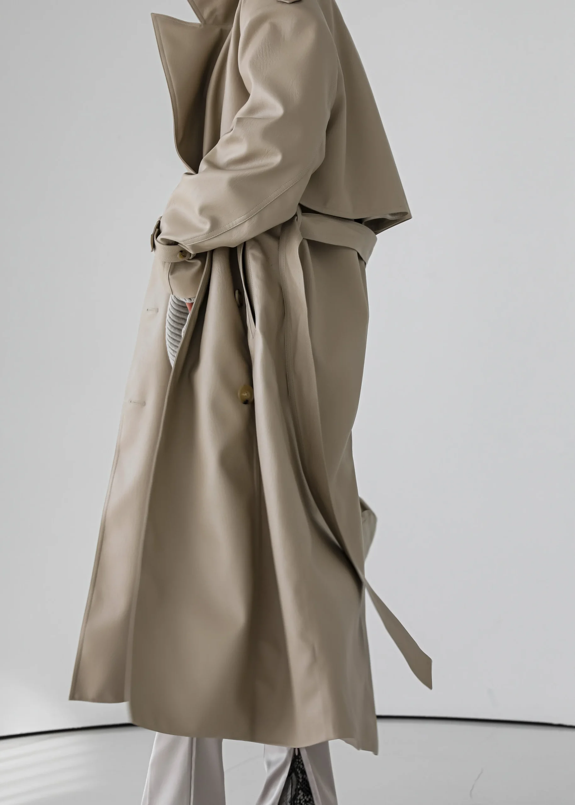 Diana Faux Leather Trench Coat