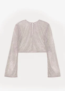 Ganni Embellished Mesh Blouse