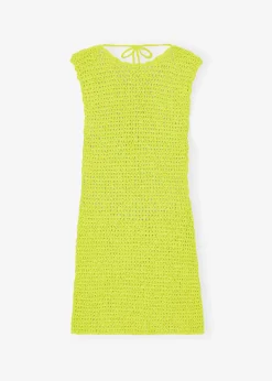 Ganni Velvet Crochet Open Back Mini Dress