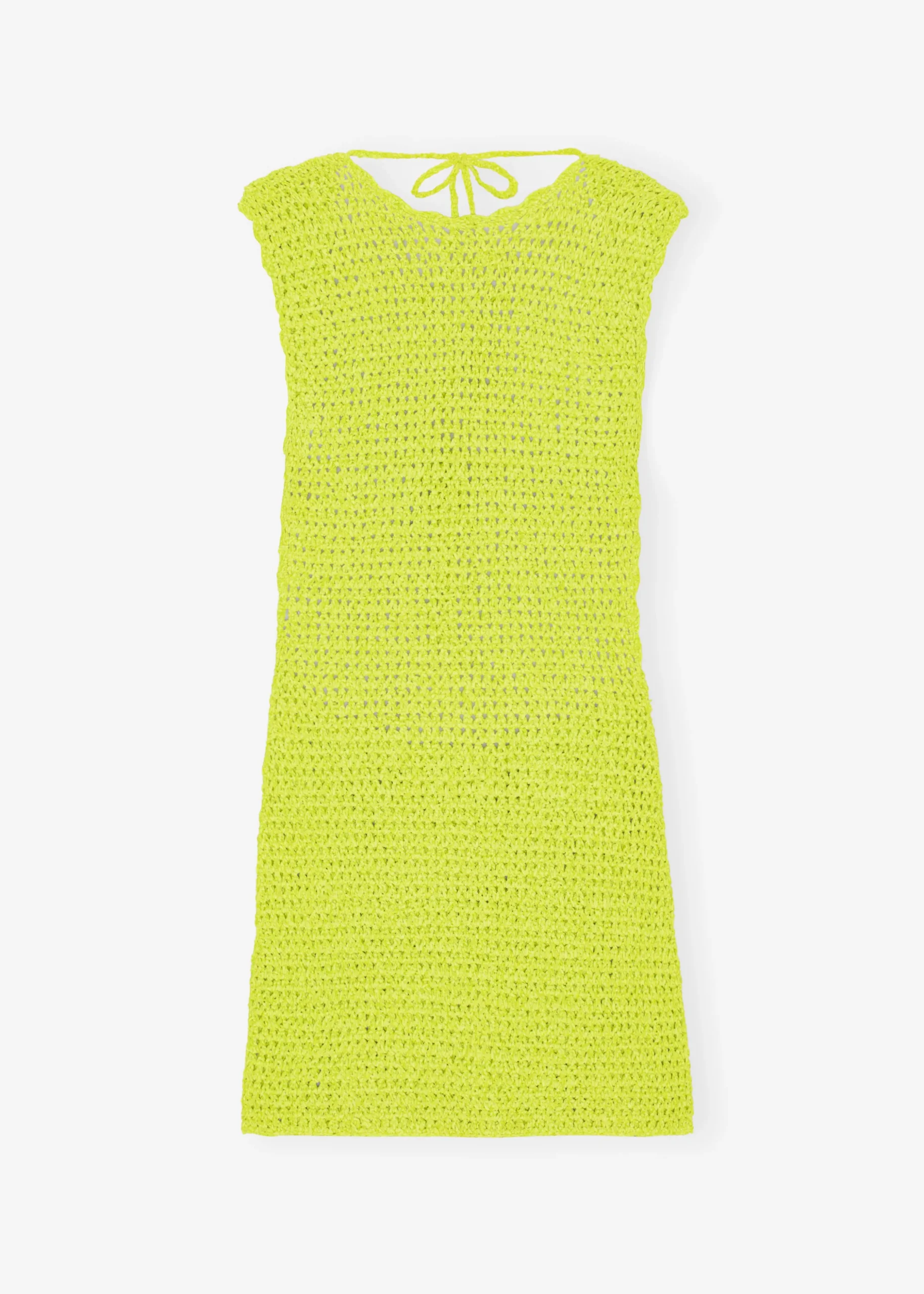 Ganni Velvet Crochet Open Back Mini Dress