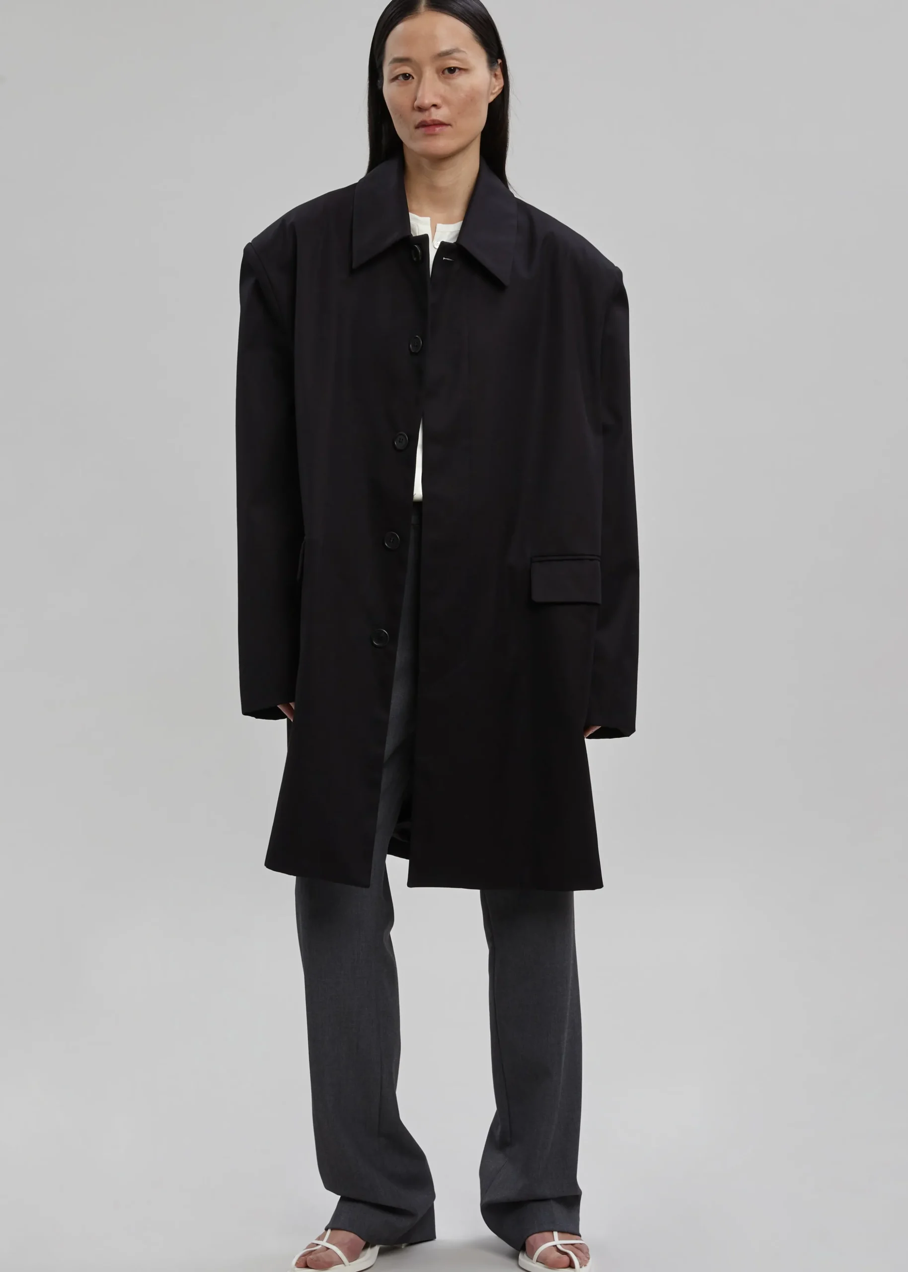 Ghent Padded Shoulder Trench