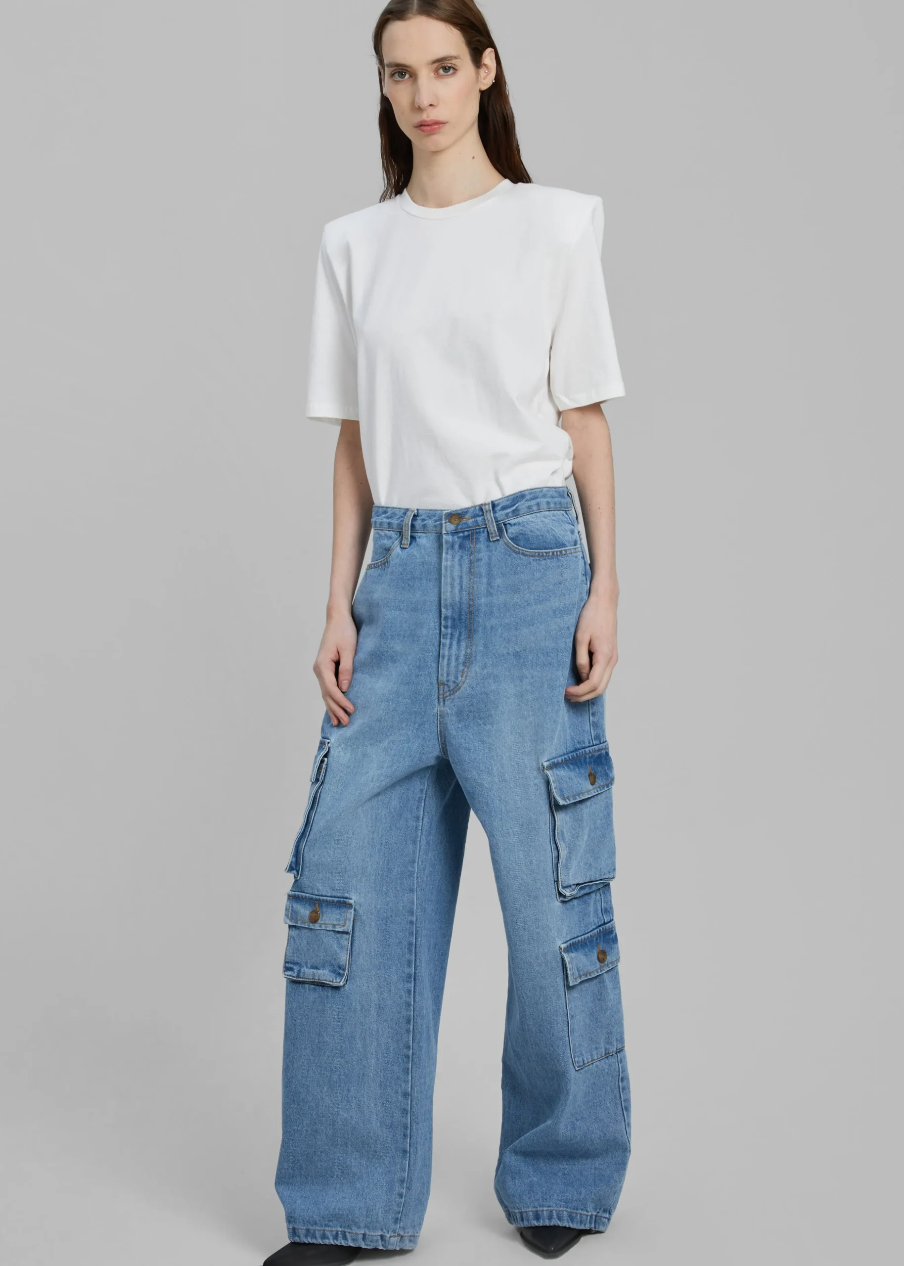 Hailey Denim Oversized Cargo Pants