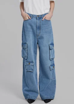 Hailey Denim Oversized Cargo Pants