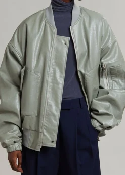 Hane Faux Leather Bomber
