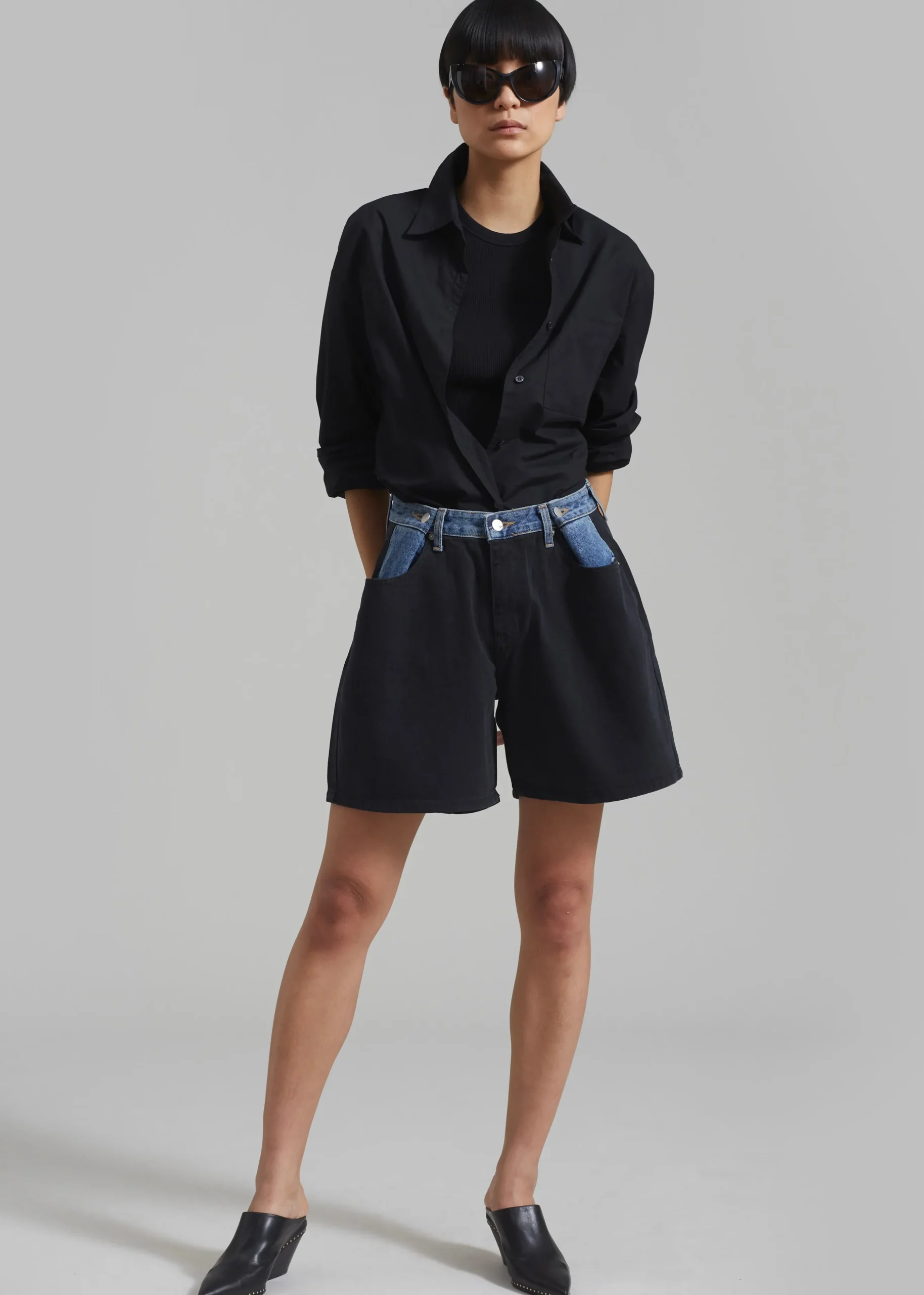 Hayla Contrast Denim Shorts