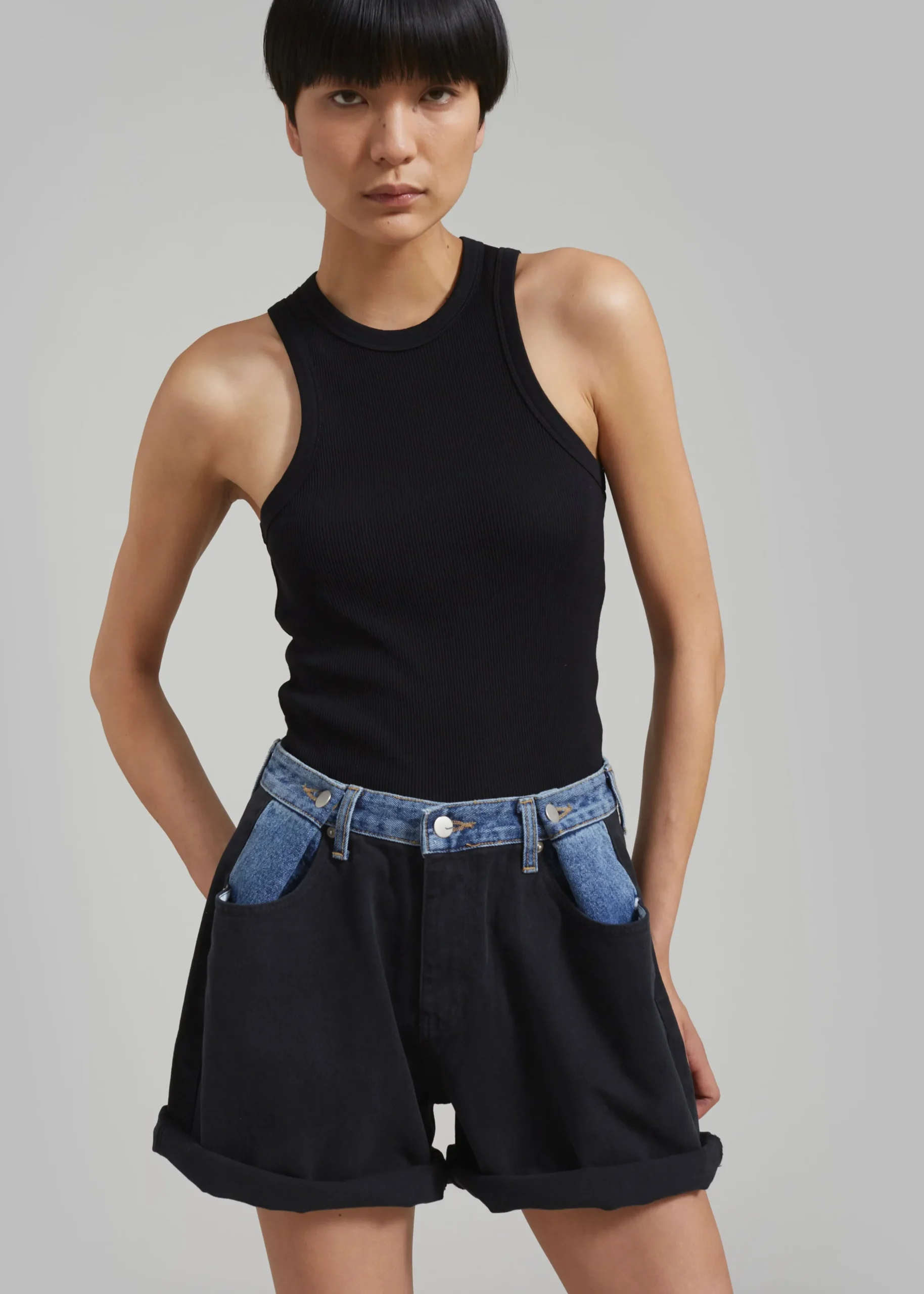 Hayla Contrast Denim Shorts