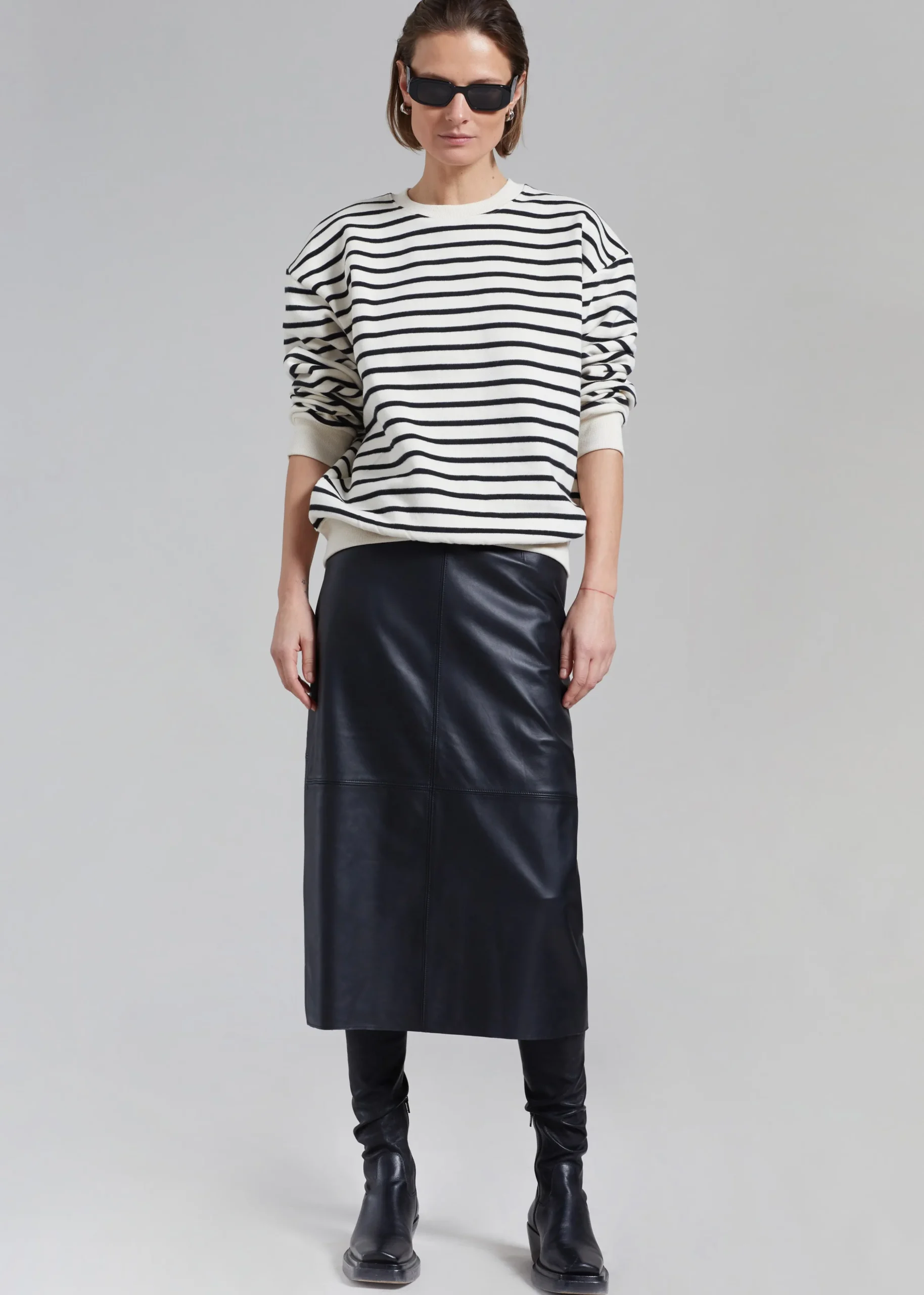 Heather Leather Pencil Skirt