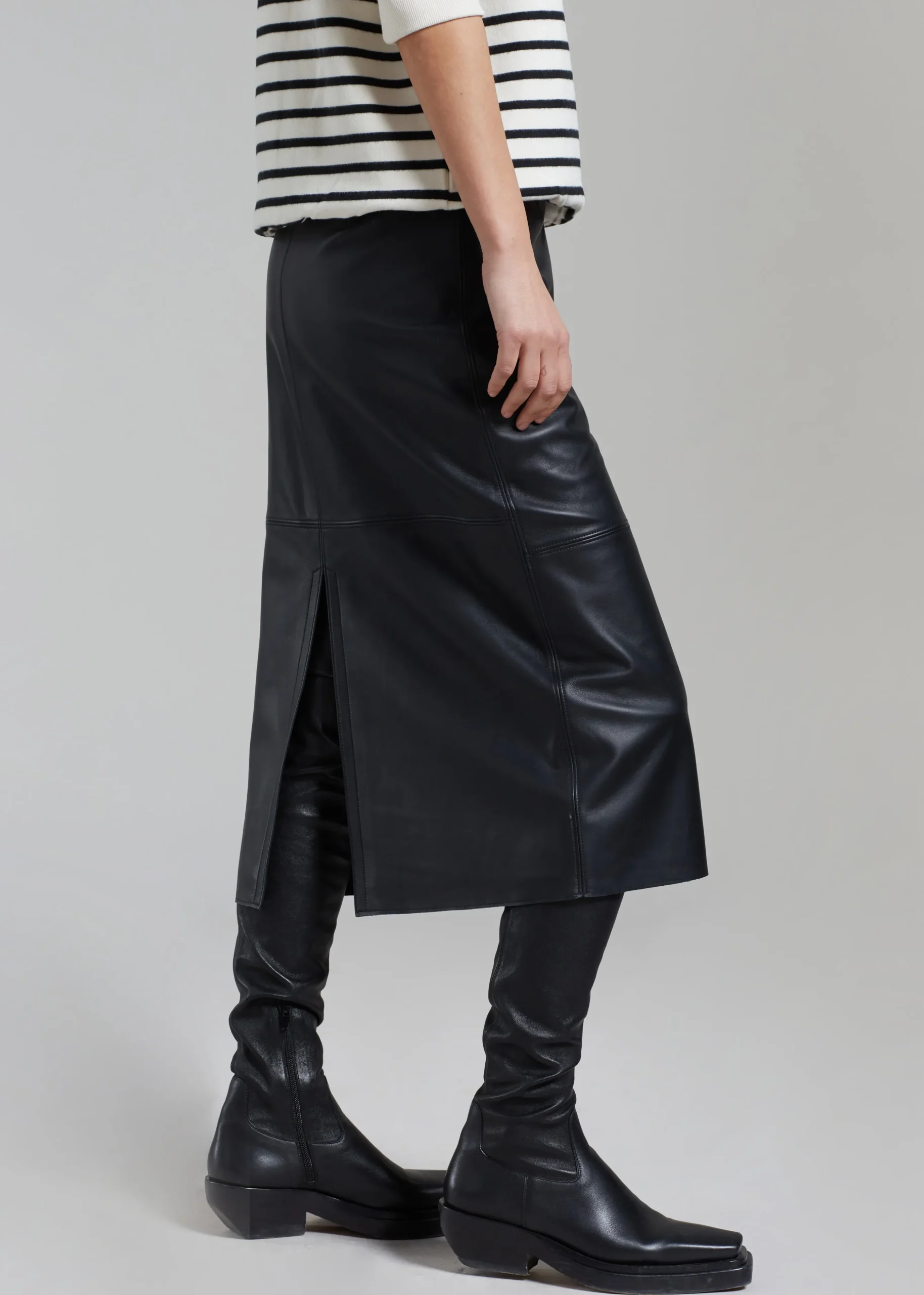Heather Leather Pencil Skirt