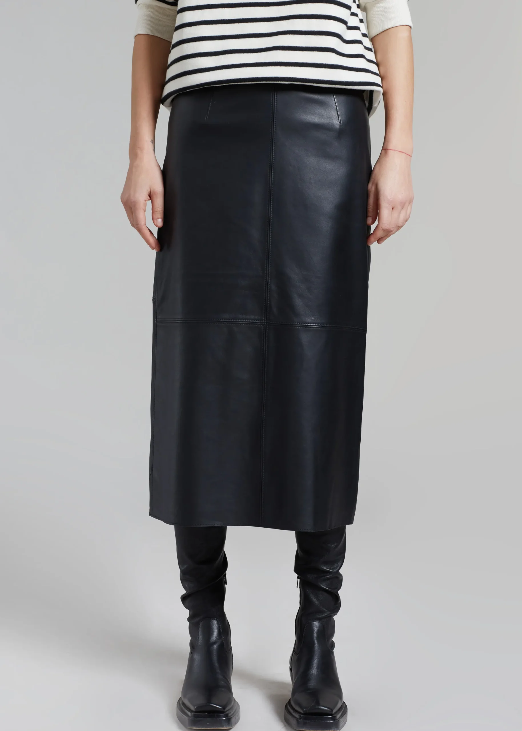 Heather Leather Pencil Skirt
